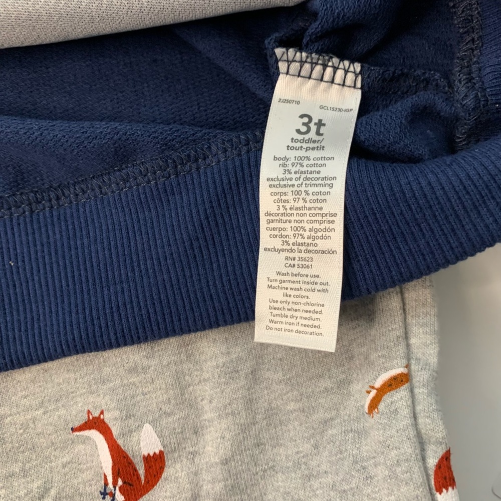 Carters Fox 2 piece set navy blue/ gray Various size - Picture 10 of 12